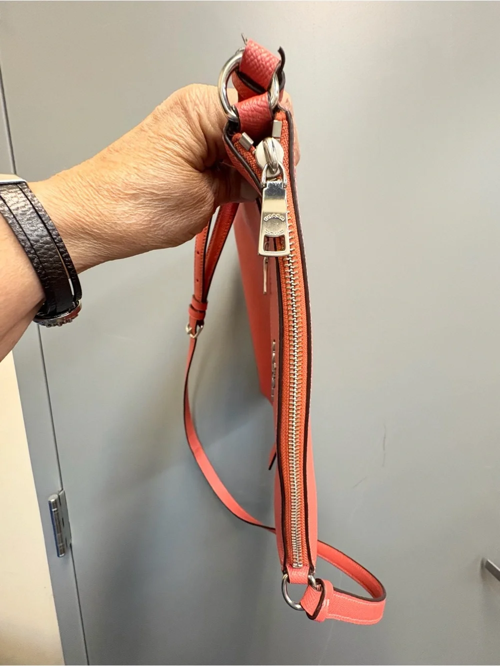 Coach Rowan File Crossbody Bag Strawberry Haze Leather Silver F29246